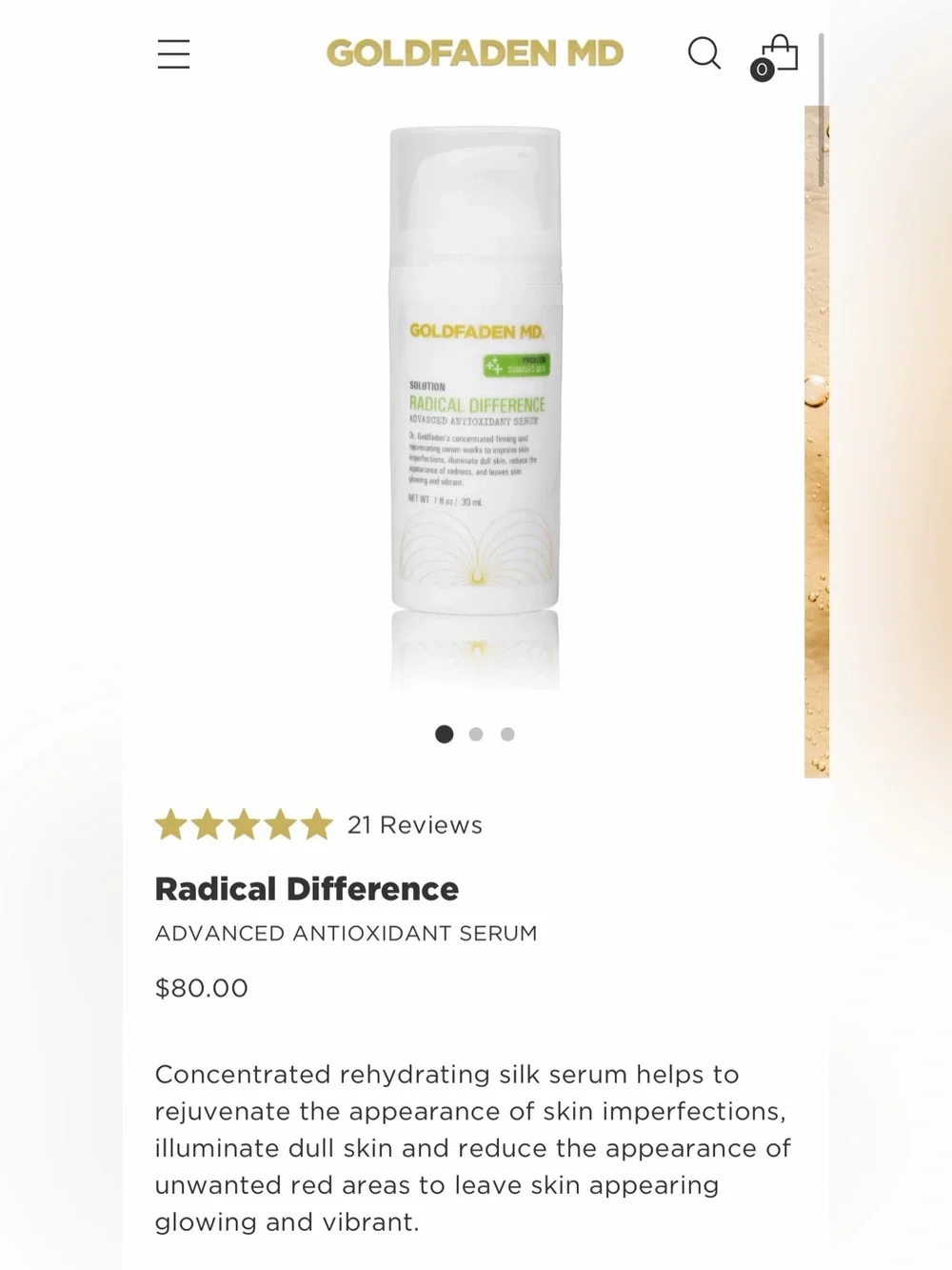 NEW Goldfaden MD Radical Difference Advanced Antioxidant Serum - 1 Fl oz / 30mL